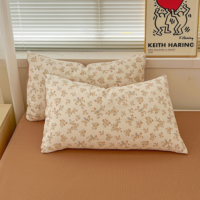 91家纺网 家纺一手货源 找家纺 仟网汇 2025新款古法水洗棉小布袋四件套 闲趣花开