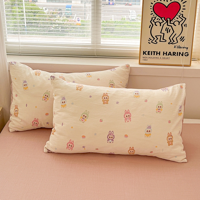 91家纺网 家纺一手货源 找家纺 仟网汇 2025新款古法水洗棉小布袋四件套 小布丁