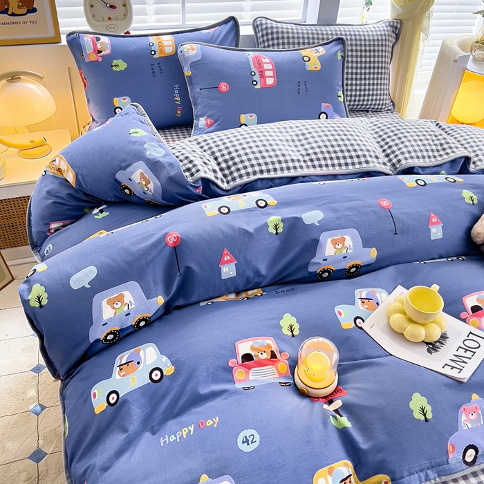 91家纺网 家纺一手货源 找家纺 （总）琪琪阁家纺 2025新款A类全棉纯棉加牛奶绒包边款单被套四件套