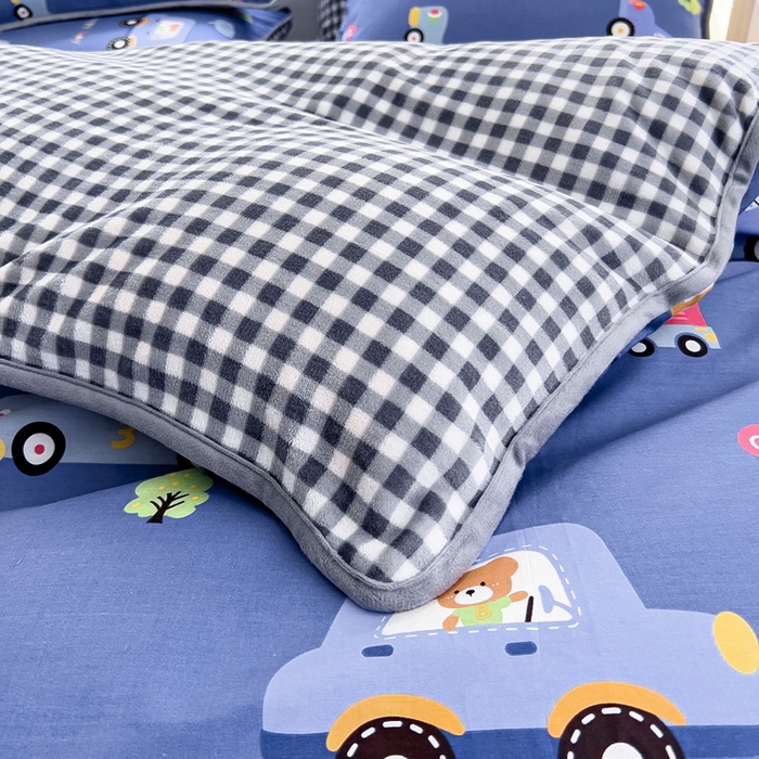 91家纺网 家纺一手货源 找家纺 （总）琪琪阁家纺 2025新款A类全棉纯棉加牛奶绒包边款单被套四件套