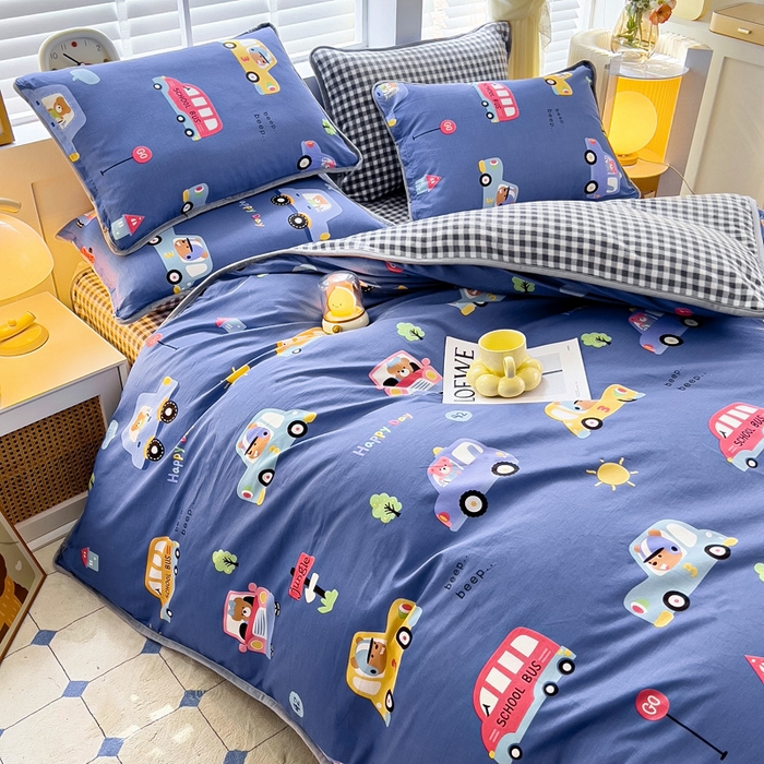 91家纺网 家纺一手货源 找家纺 （总）琪琪阁家纺 2025新款A类全棉纯棉加牛奶绒包边款单被套四件套