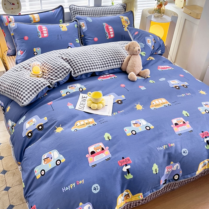 91家纺网 家纺一手货源 找家纺 （总）琪琪阁家纺 2025新款A类全棉纯棉加牛奶绒包边款单被套四件套