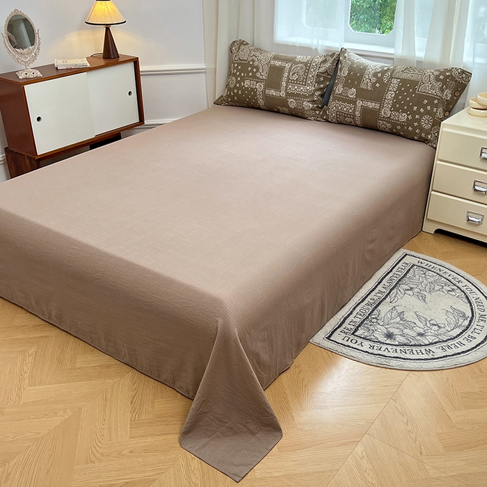 91家纺网 家纺一手货源 找家纺 （总）优尚佳生活馆 2025秋冬新款高克重亚麻复古侘季风复麻系列四件套