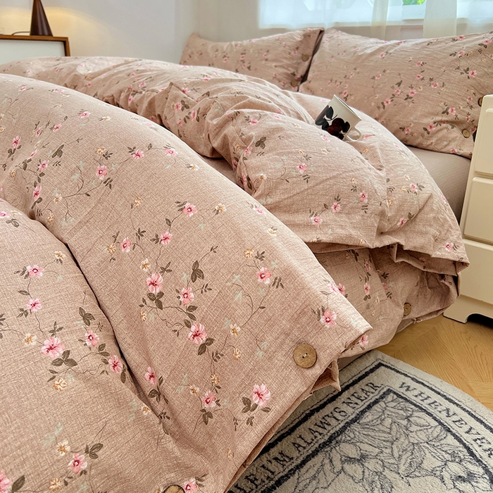 91家纺网 家纺一手货源 找家纺 （总）优尚佳生活馆 2025秋冬新款高克重亚麻复古侘季风复麻系列四件套