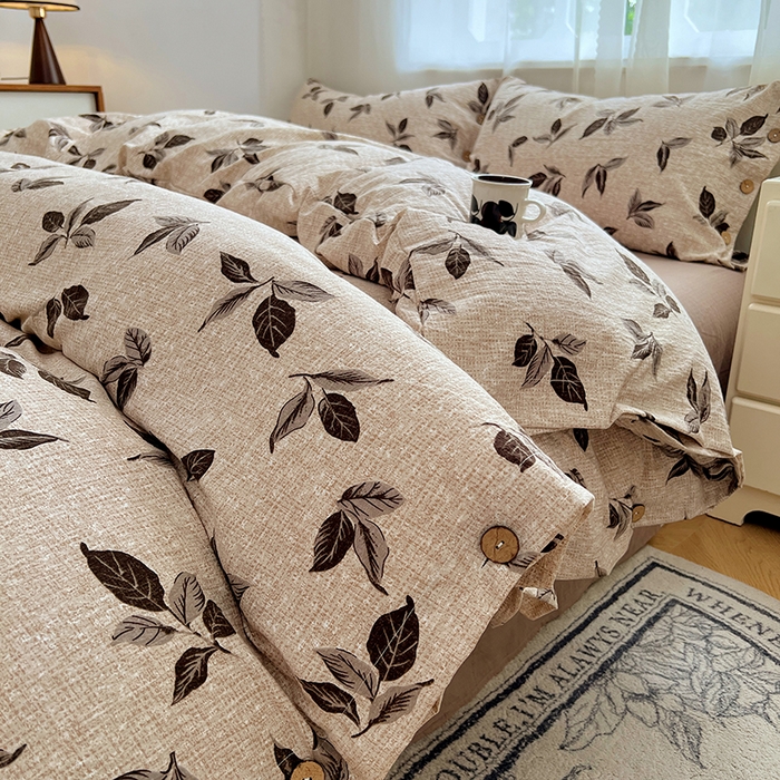 91家纺网 家纺一手货源 找家纺 （总）优尚佳生活馆 2025秋冬新款高克重亚麻复古侘季风复麻系列四件套