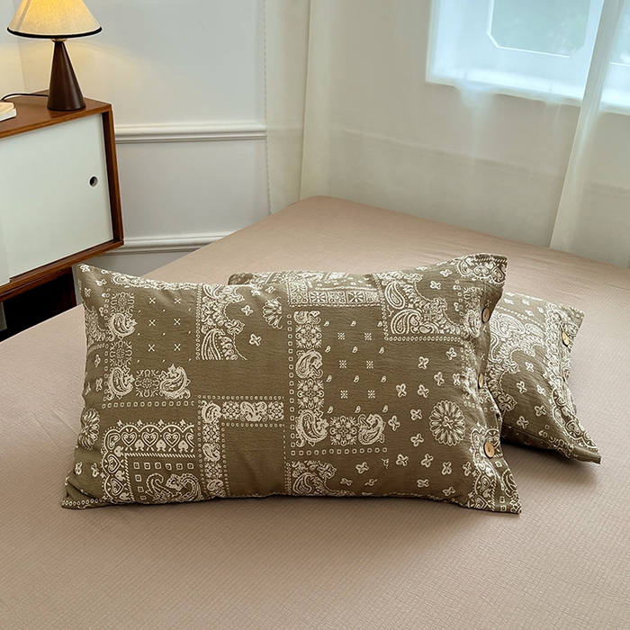 91家纺网 家纺一手货源 找家纺 优尚佳生活馆 2025秋冬新款高克重亚麻复古侘季风复麻系列四件套 腰果棕韵