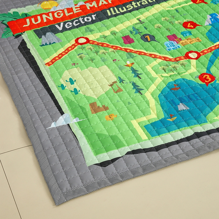 91家纺网 家纺一手货源 找家纺 （总）沁童家纺 北欧风长方形加厚地垫儿童爬爬垫