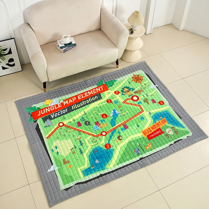 91家纺网 家纺一手货源 找家纺 （总）沁童家纺 北欧风长方形加厚地垫儿童爬爬垫