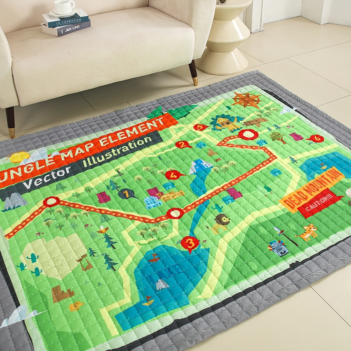 91家纺网 家纺一手货源 找家纺 （总）沁童家纺 北欧风长方形加厚地垫儿童爬爬垫