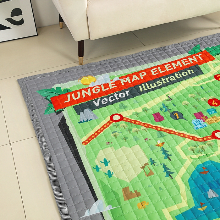 91家纺网 家纺一手货源 找家纺 （总）沁童家纺 北欧风长方形加厚地垫儿童爬爬垫