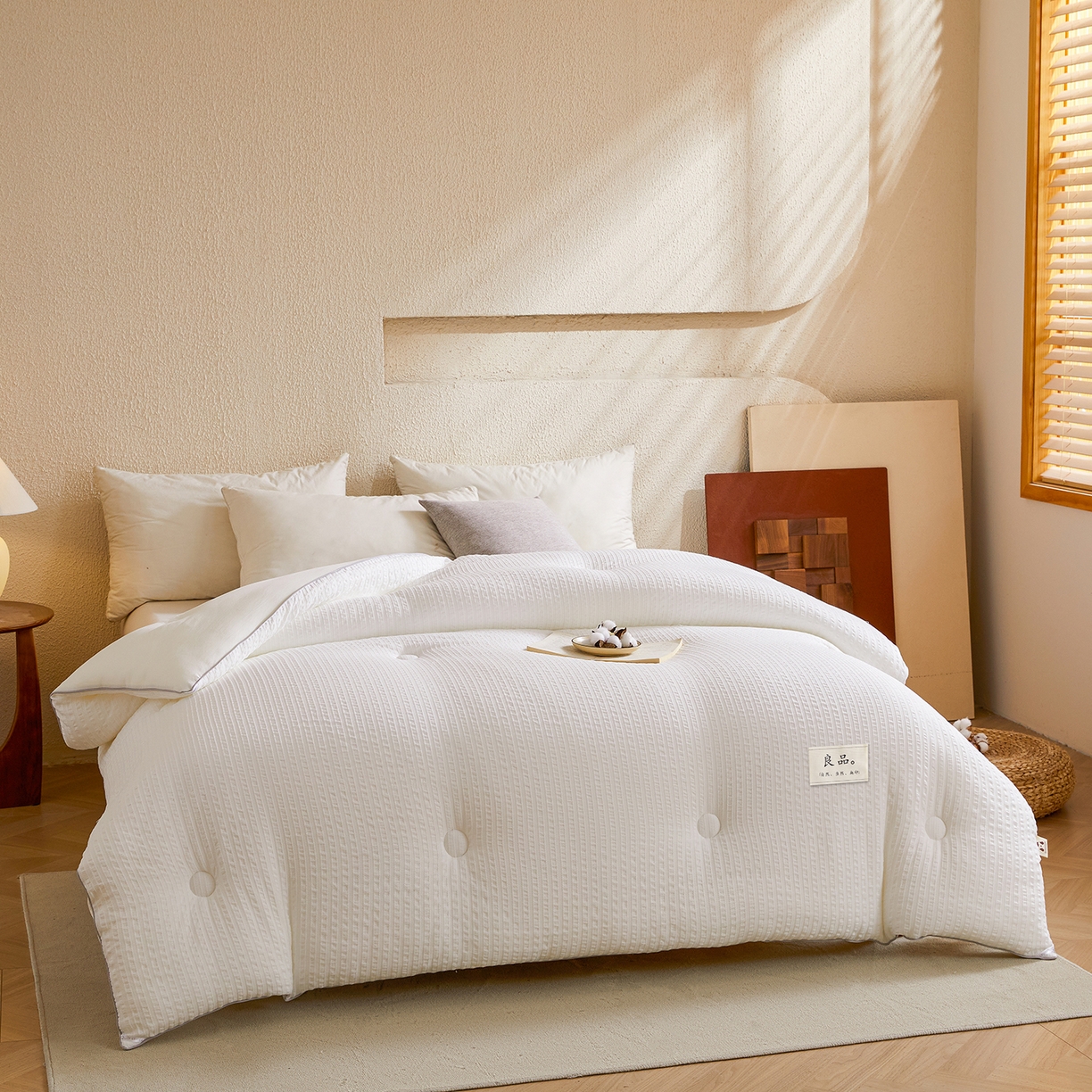 91家纺网 家纺一手货源 找家纺 （总）金喜家居 2025秋冬新款色织提花大豆被学生被被子被芯春秋被冬被