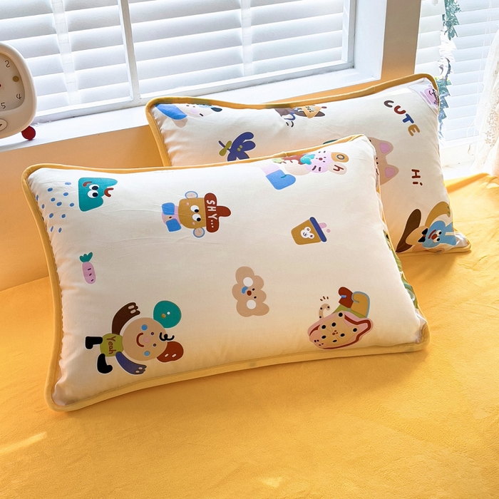 91家纺网 家纺一手货源 找家纺 琪琪阁家纺 2025新款A类全棉纯棉加牛奶绒包边款单被套四件套 机智萌宠