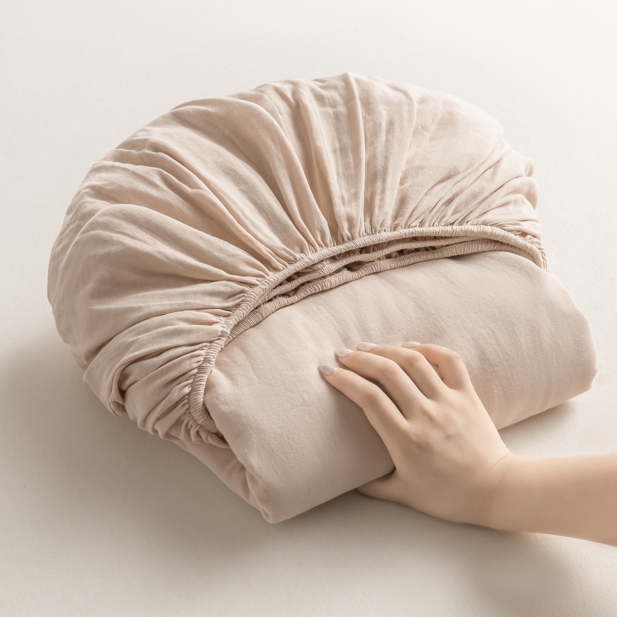 晨晨家纺 2025新款全棉水洗棉床笠 卡其