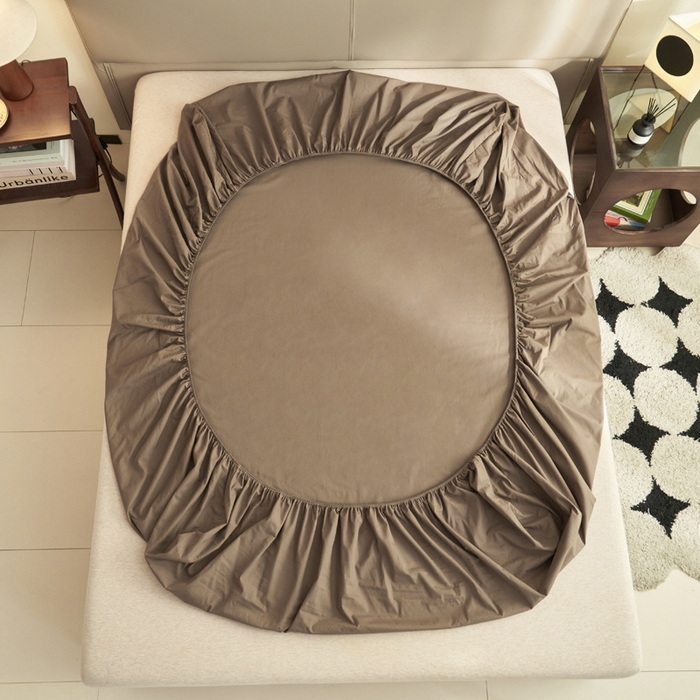 91家纺网 家纺一手货源 找家纺 晨晨家纺 2025新款全棉水洗棉床笠 暖木棕