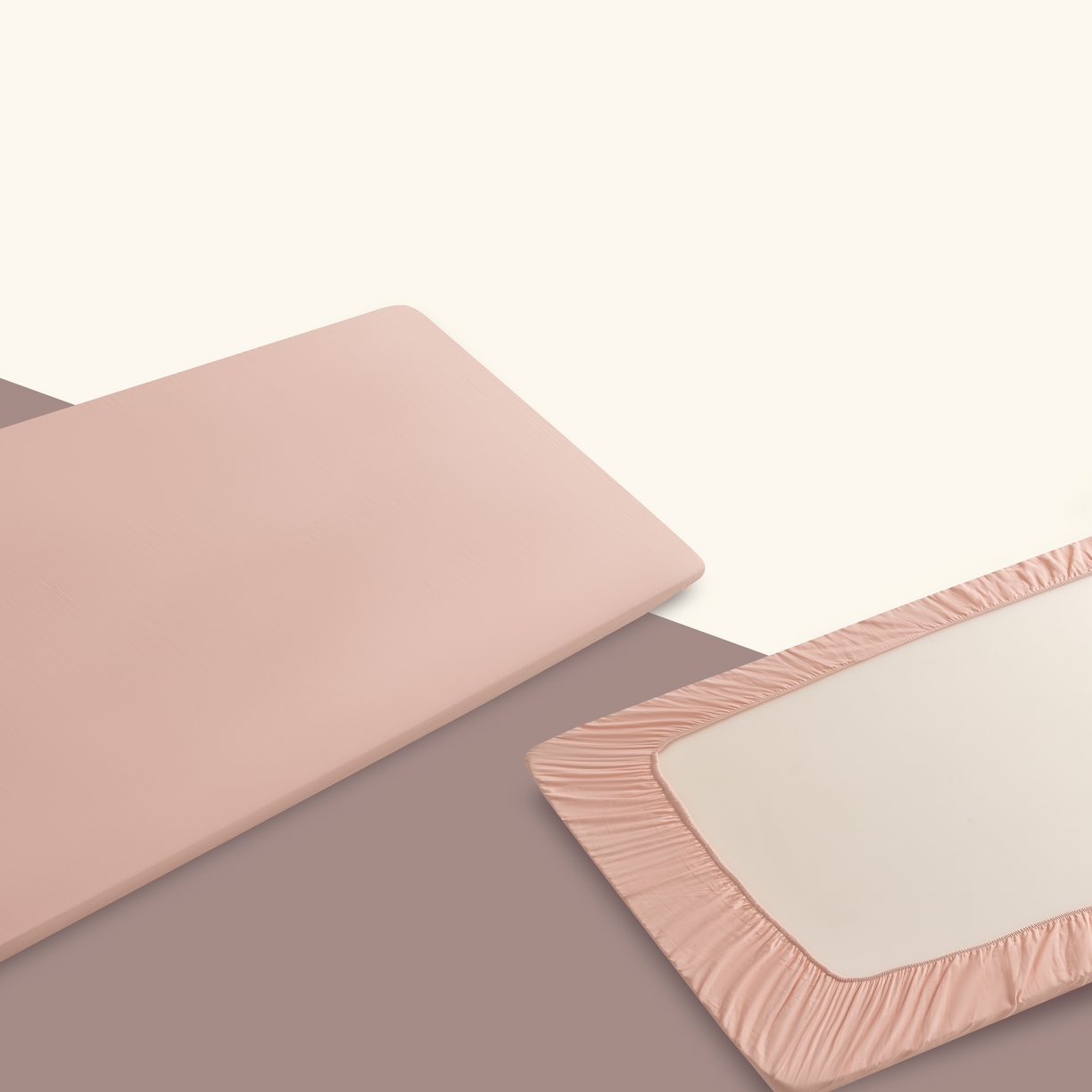 91家纺网 家纺一手货源 找家纺 晨晨家纺 2025新款全棉水洗棉床笠 藕粉色