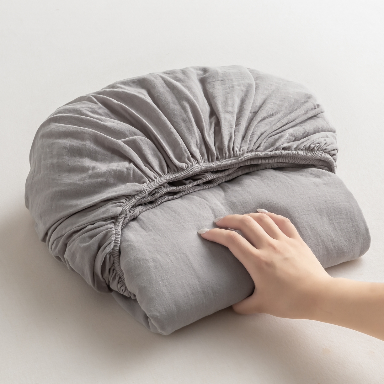 晨晨家纺 2025新款全棉水洗棉床笠 时尚灰