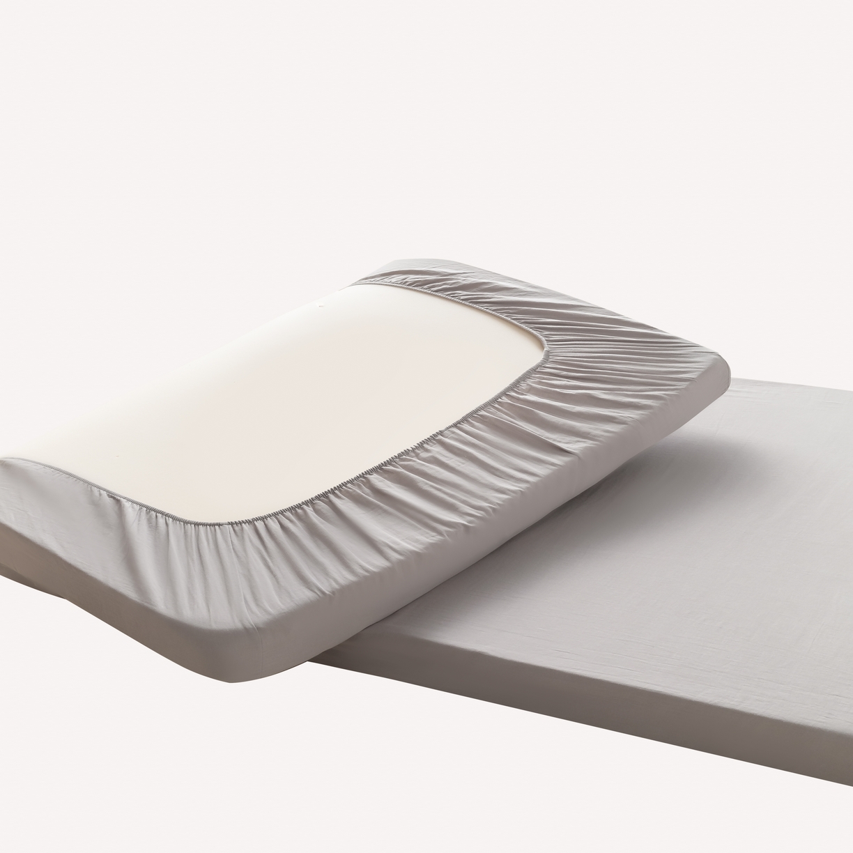 91家纺网 家纺一手货源 找家纺 晨晨家纺 2025新款全棉水洗棉床笠 时尚灰