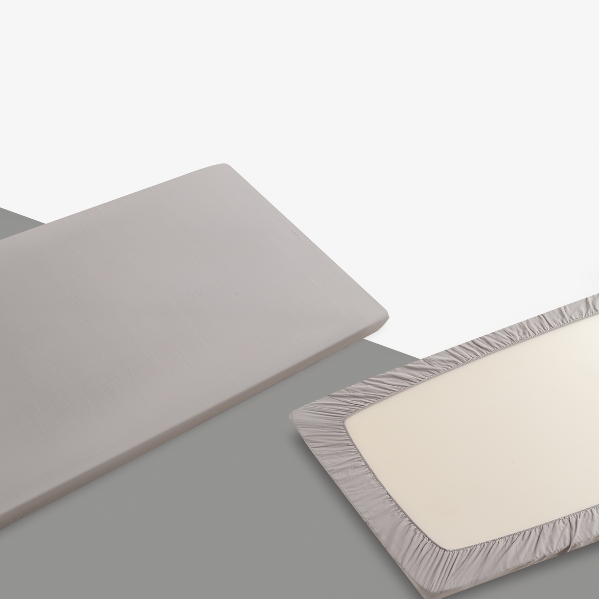 91家纺网 家纺一手货源 找家纺 晨晨家纺 2025新款全棉水洗棉床笠 时尚灰