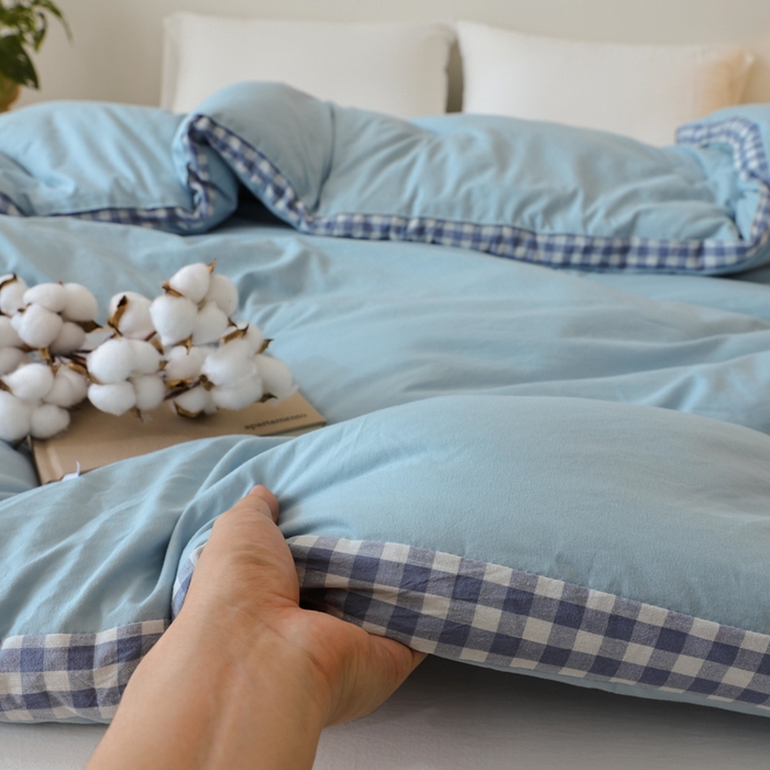 91家纺网 家纺一手货源 找家纺 雯雨家纺 2025新款100%水洗棉棉花冬被 新疆棉-浅绿