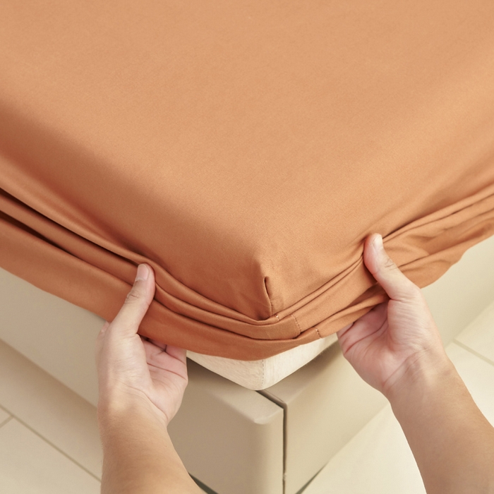 91家纺网 家纺一手货源 找家纺 晨晨家纺 2025新款全棉水洗棉床笠 碳烤栗子