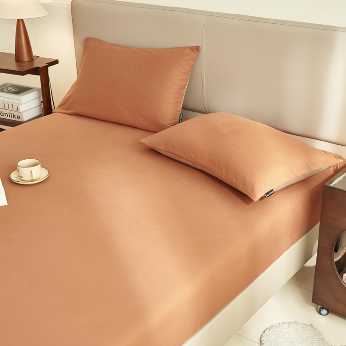 91家纺网 家纺一手货源 找家纺 晨晨家纺 2025新款全棉水洗棉床笠 碳烤栗子