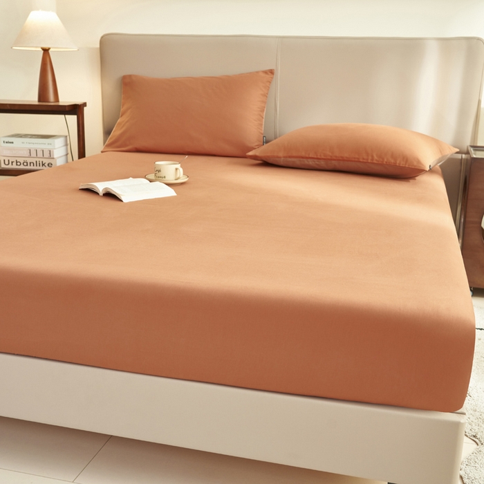 91家纺网 家纺一手货源 找家纺 晨晨家纺 2025新款全棉水洗棉床笠 碳烤栗子