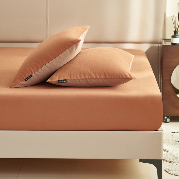 91家纺网 家纺一手货源 找家纺 晨晨家纺 2025新款全棉水洗棉床笠 碳烤栗子