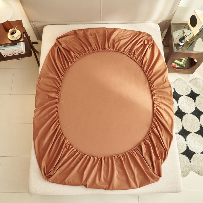 91家纺网 家纺一手货源 找家纺 晨晨家纺 2025新款全棉水洗棉床笠 碳烤栗子