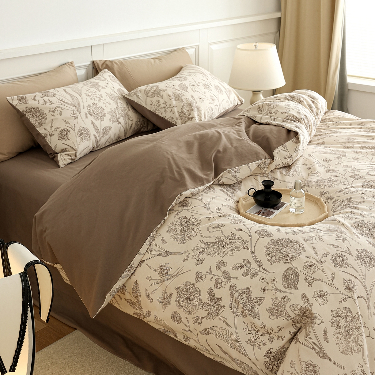 91家纺网 家纺一手货源 找家纺 绫韵家纺 2025秋冬新款印花全棉磨毛冬季加厚纯棉磨毛三件套四件套系列 爱意浓