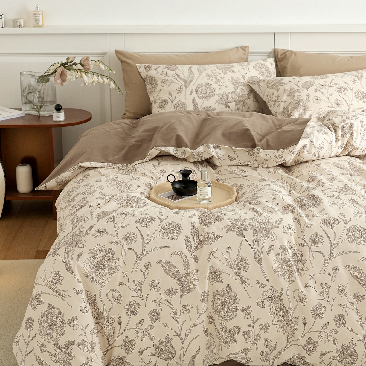 91家纺网 家纺一手货源 找家纺 绫韵家纺 2025秋冬新款印花全棉磨毛冬季加厚纯棉磨毛三件套四件套系列 爱意浓