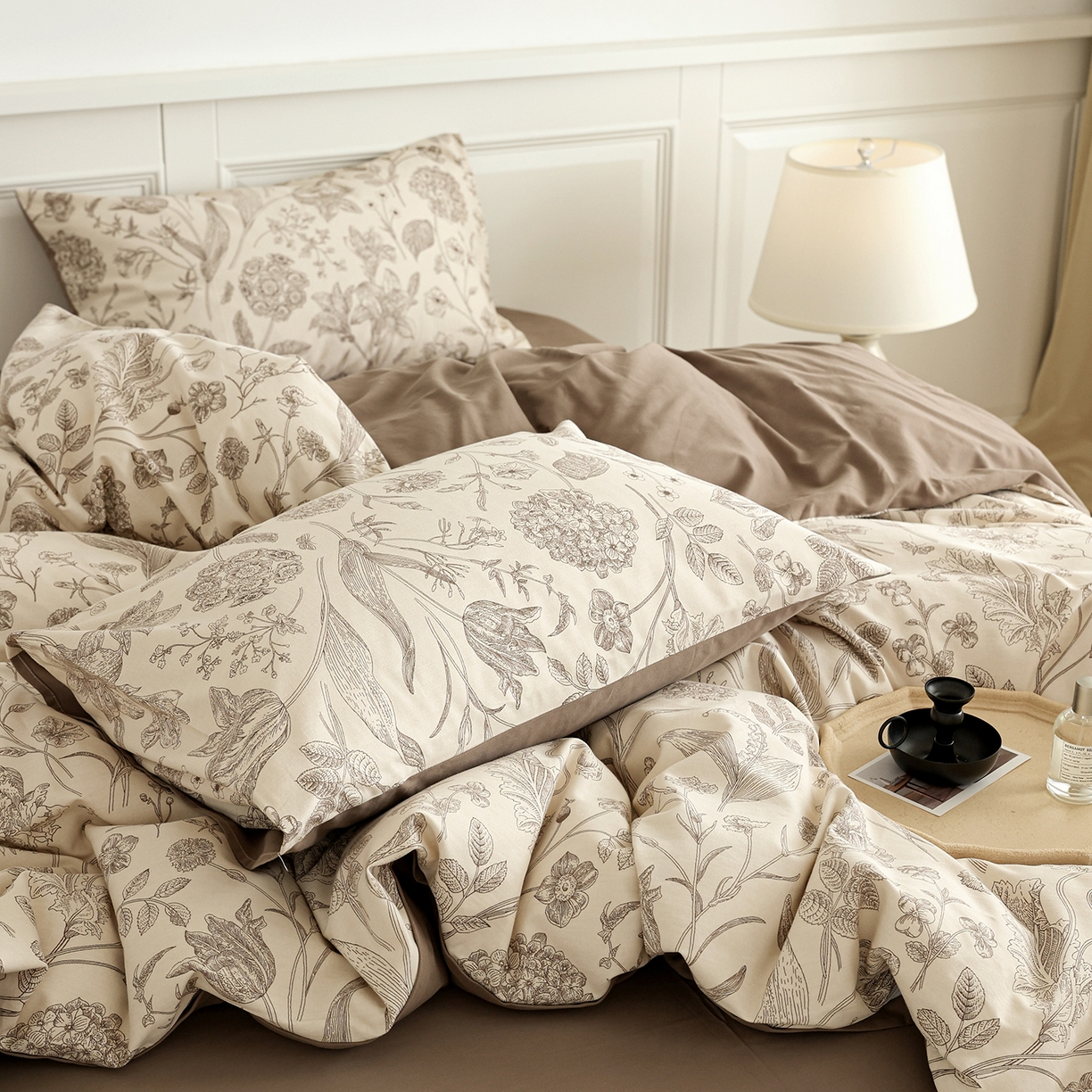 91家纺网 家纺一手货源 找家纺 绫韵家纺 2025秋冬新款印花全棉磨毛冬季加厚纯棉磨毛三件套四件套系列 爱意浓