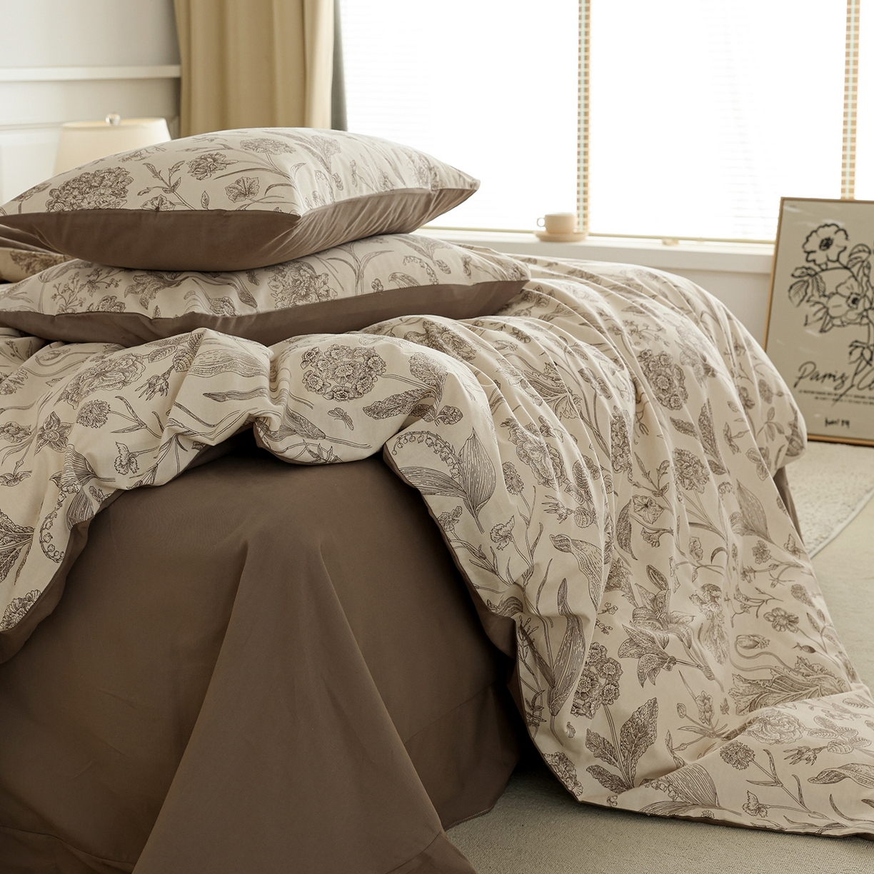 91家纺网 家纺一手货源 找家纺 绫韵家纺 2025秋冬新款印花全棉磨毛冬季加厚纯棉磨毛三件套四件套系列 爱意浓