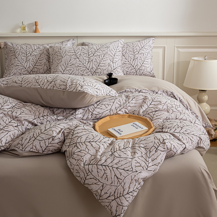 绫韵家纺 2025秋冬新款印花全棉磨毛冬季加厚纯棉磨毛三件套四件套系列 晨梦