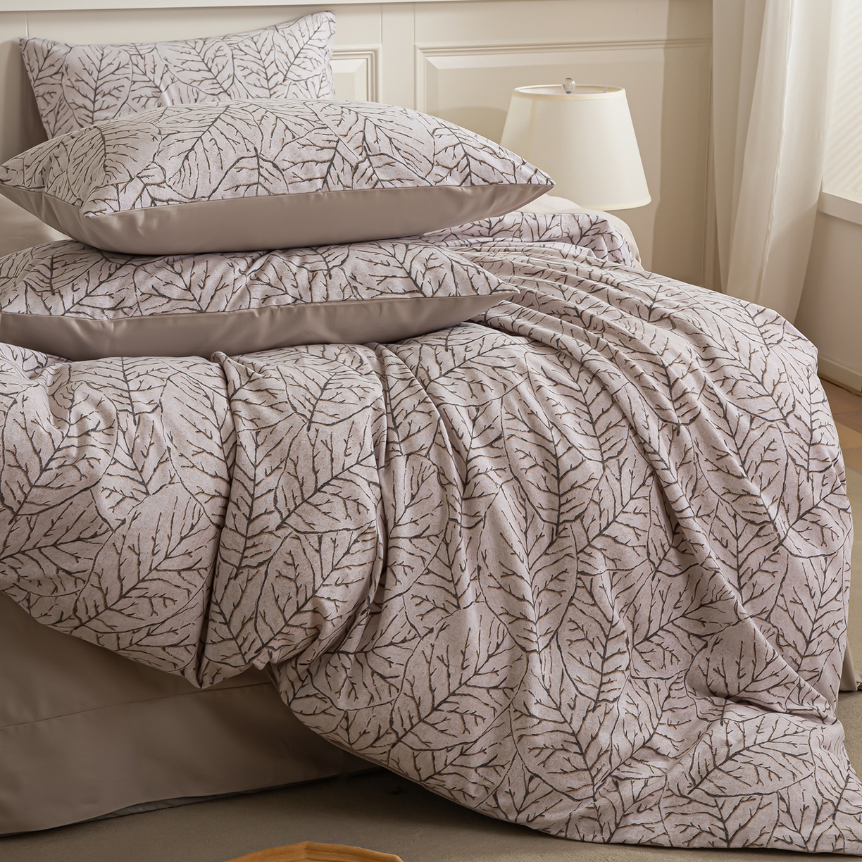 91家纺网 家纺一手货源 找家纺 绫韵家纺 2025秋冬新款印花全棉磨毛冬季加厚纯棉磨毛三件套四件套系列 晨梦