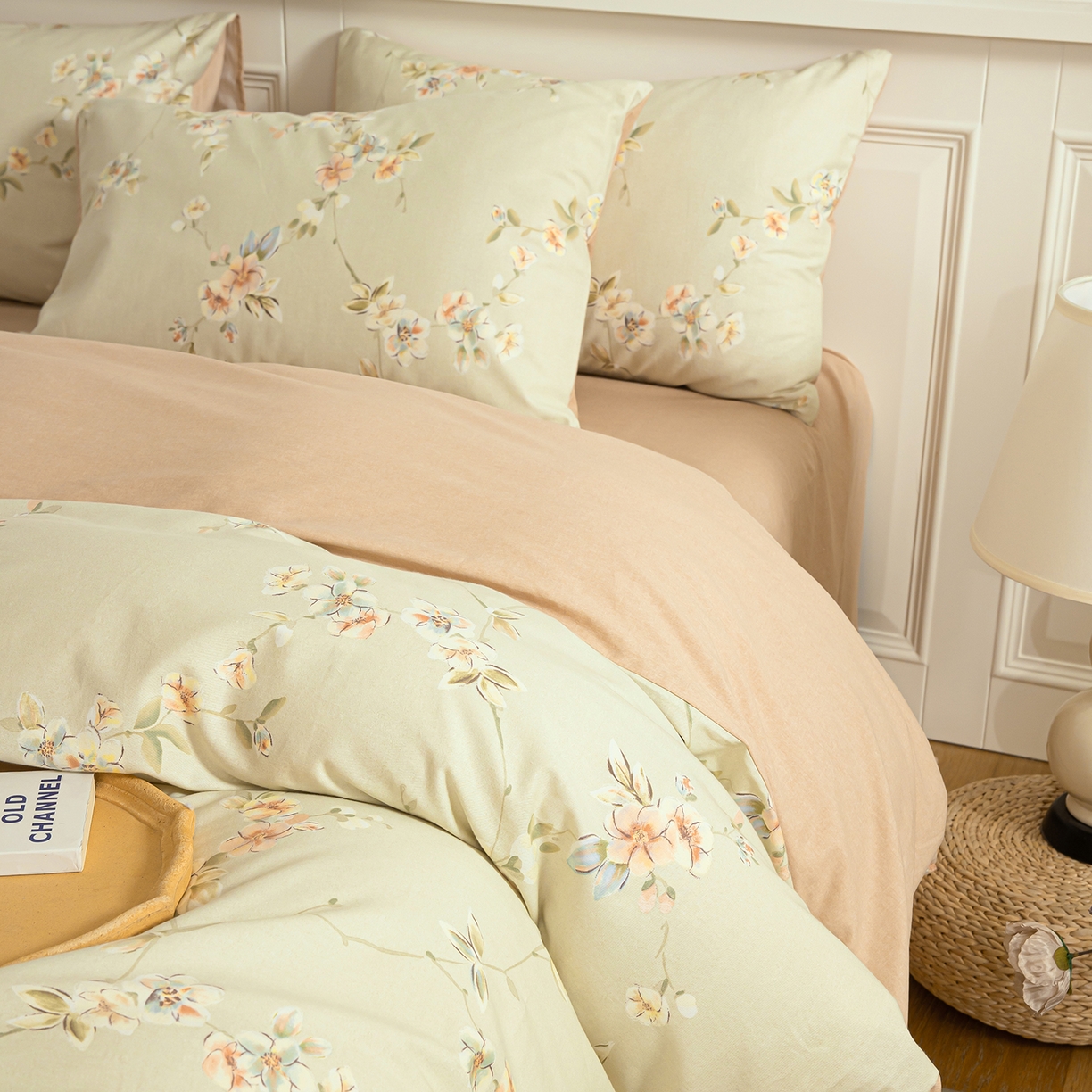 91家纺网 家纺一手货源 找家纺 绫韵家纺 2025秋冬新款印花全棉磨毛冬季加厚纯棉磨毛三件套四件套系列 朵媞-绿