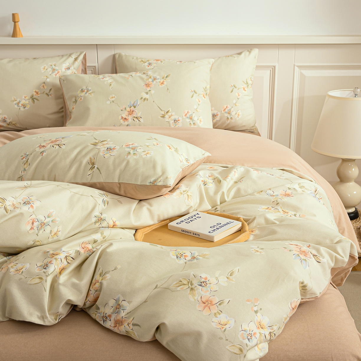 91家纺网 家纺一手货源 找家纺 绫韵家纺 2025秋冬新款印花全棉磨毛冬季加厚纯棉磨毛三件套四件套系列 朵媞-绿