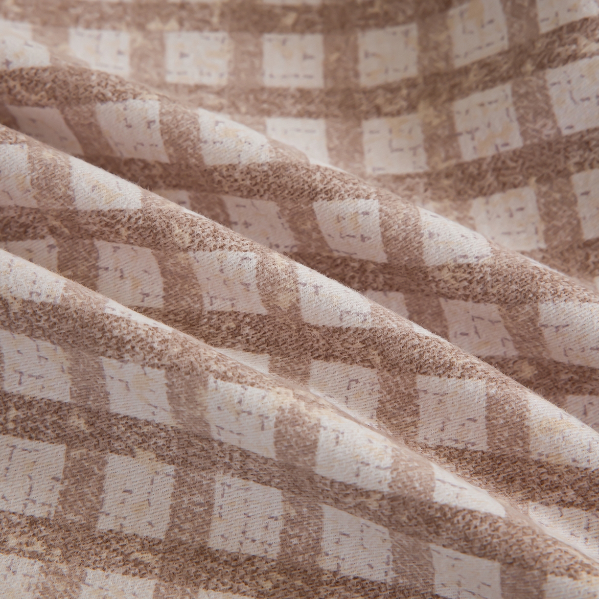 91家纺网 家纺一手货源 找家纺 绫韵家纺 2025秋冬新款印花全棉磨毛冬季加厚纯棉磨毛三件套四件套系列 华夫咖