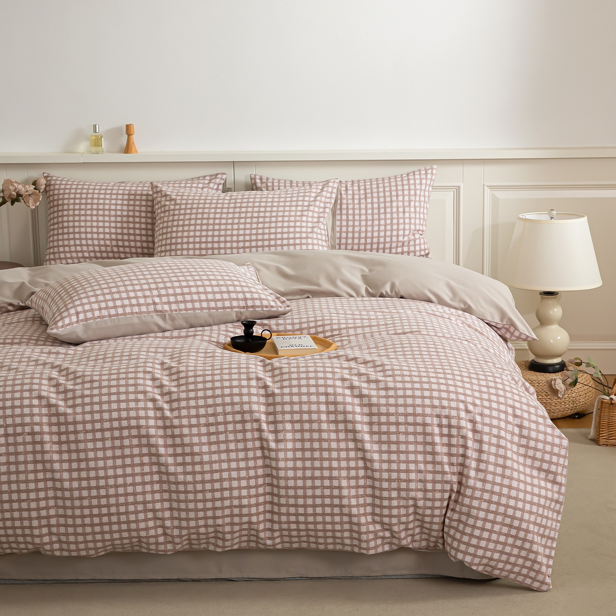 91家纺网 家纺一手货源 找家纺 绫韵家纺 2025秋冬新款印花全棉磨毛冬季加厚纯棉磨毛三件套四件套系列 华夫咖