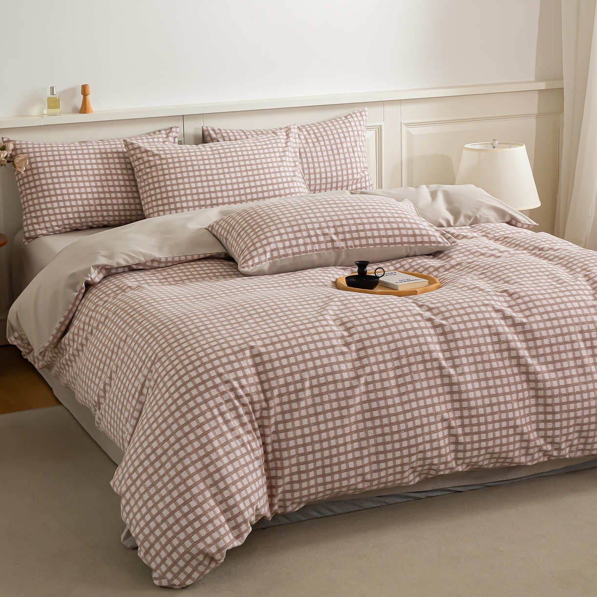 91家纺网 家纺一手货源 找家纺 绫韵家纺 2025秋冬新款印花全棉磨毛冬季加厚纯棉磨毛三件套四件套系列 华夫咖