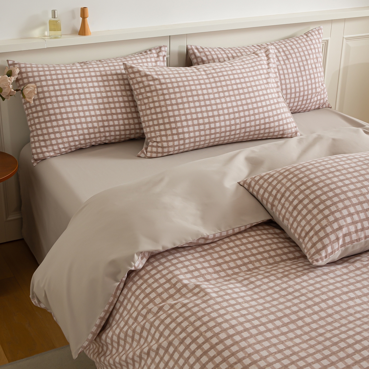 91家纺网 家纺一手货源 找家纺 绫韵家纺 2025秋冬新款印花全棉磨毛冬季加厚纯棉磨毛三件套四件套系列 华夫咖