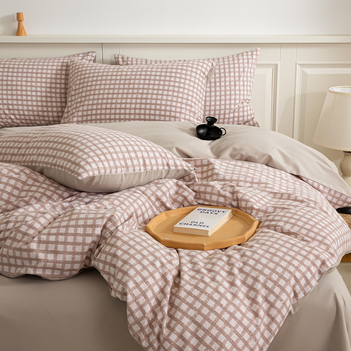 91家纺网 家纺一手货源 找家纺 绫韵家纺 2025秋冬新款印花全棉磨毛冬季加厚纯棉磨毛三件套四件套系列 华夫咖