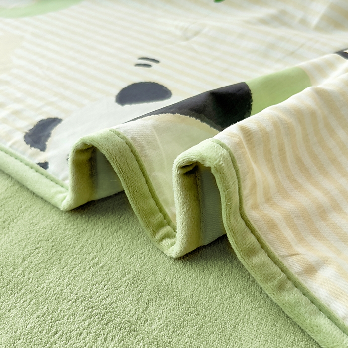 91家纺网 家纺一手货源 找家纺 琪琪阁家纺 2025新款A类全棉纯棉加牛奶绒包边款单被套四件套 呆萌宝贝