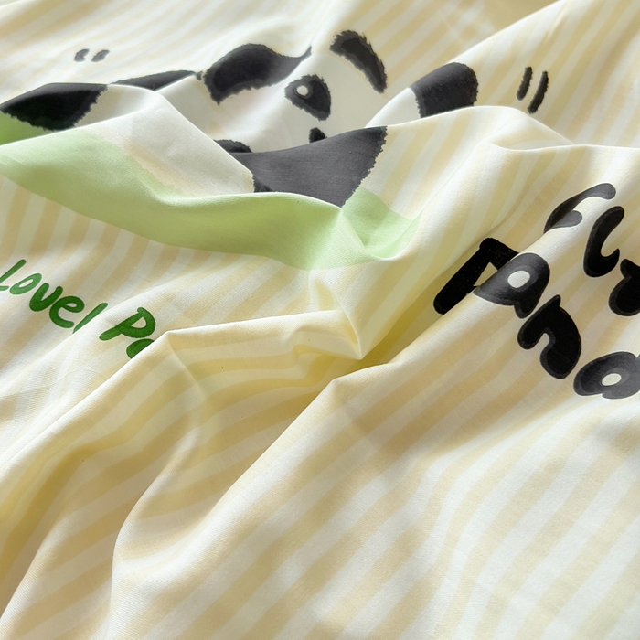 91家纺网 家纺一手货源 找家纺 琪琪阁家纺 2025新款A类全棉纯棉加牛奶绒包边款单被套四件套 呆萌宝贝