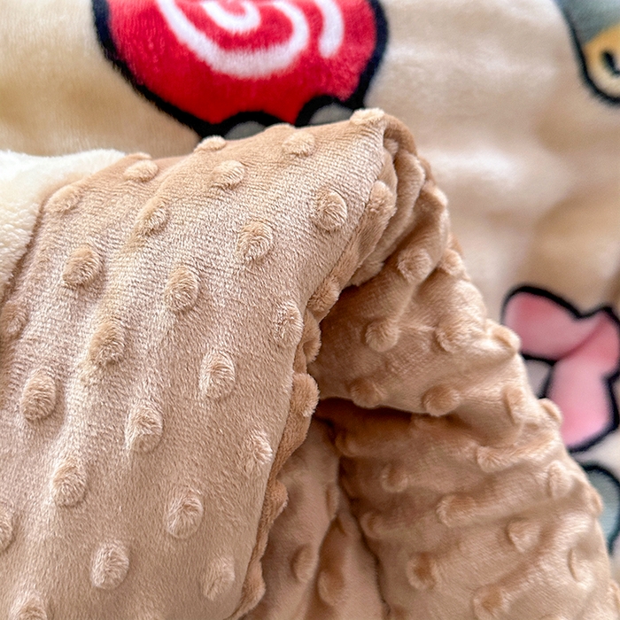 91家纺网 家纺一手货源 找家纺 （总）丫丫家纺 2025直播热款A+兔兔绒豆豆被三层夹棉加厚毛毯毯子牛奶绒冬被泡泡兔毛绒保暖被子被芯