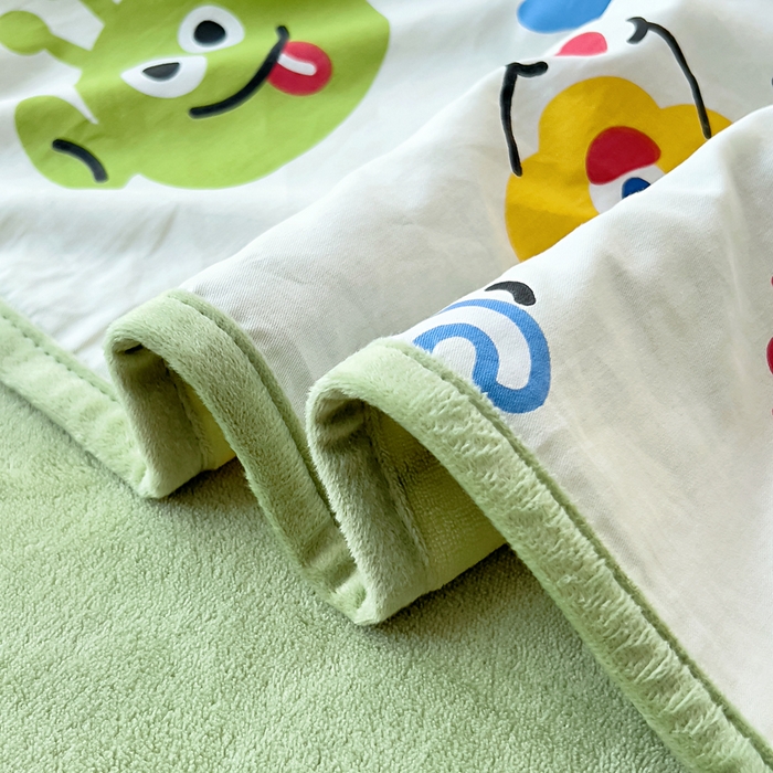 91家纺网 家纺一手货源 找家纺 琪琪阁家纺 2025新款A类全棉纯棉加牛奶绒包边款单被套四件套 怪兽学院