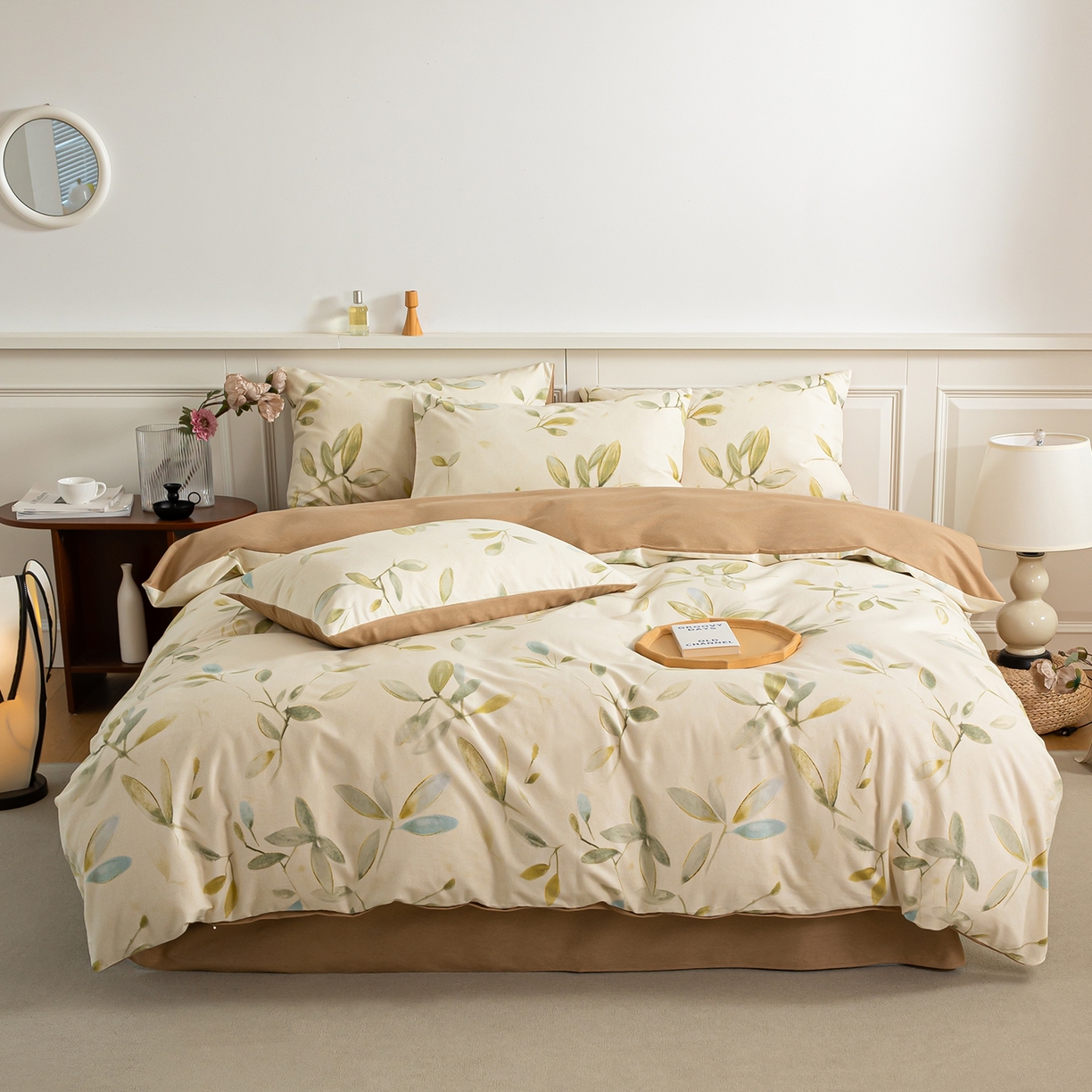 91家纺网 家纺一手货源 找家纺 绫韵家纺 2025秋冬新款印花全棉磨毛冬季加厚纯棉磨毛三件套四件套系列 乐莹-米