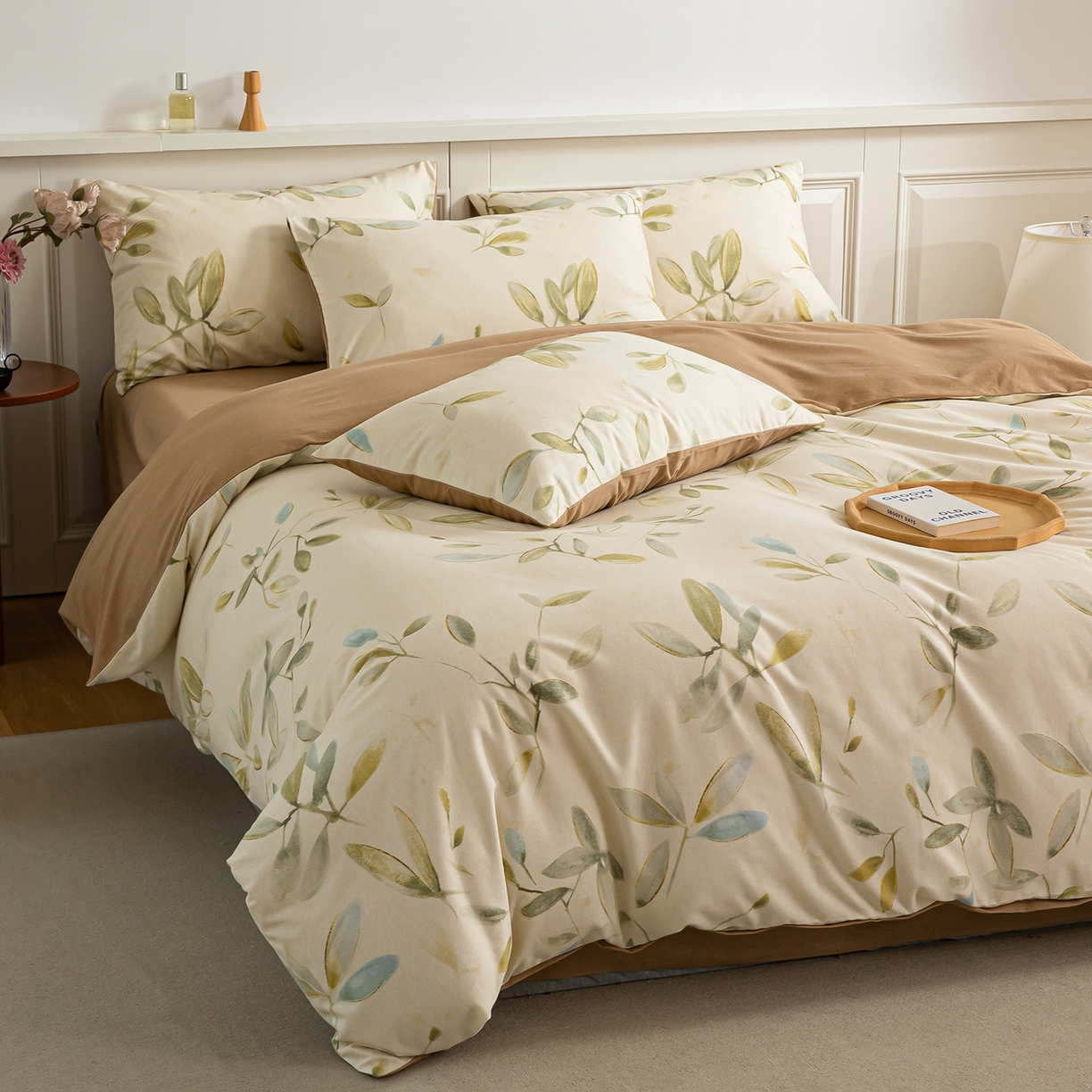 91家纺网 家纺一手货源 找家纺 绫韵家纺 2025秋冬新款印花全棉磨毛冬季加厚纯棉磨毛三件套四件套系列 乐莹-米