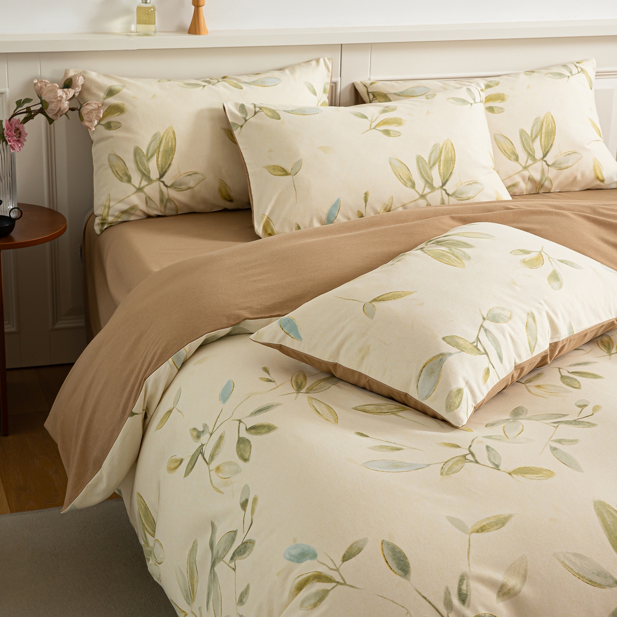 91家纺网 家纺一手货源 找家纺 绫韵家纺 2025秋冬新款印花全棉磨毛冬季加厚纯棉磨毛三件套四件套系列 乐莹-米