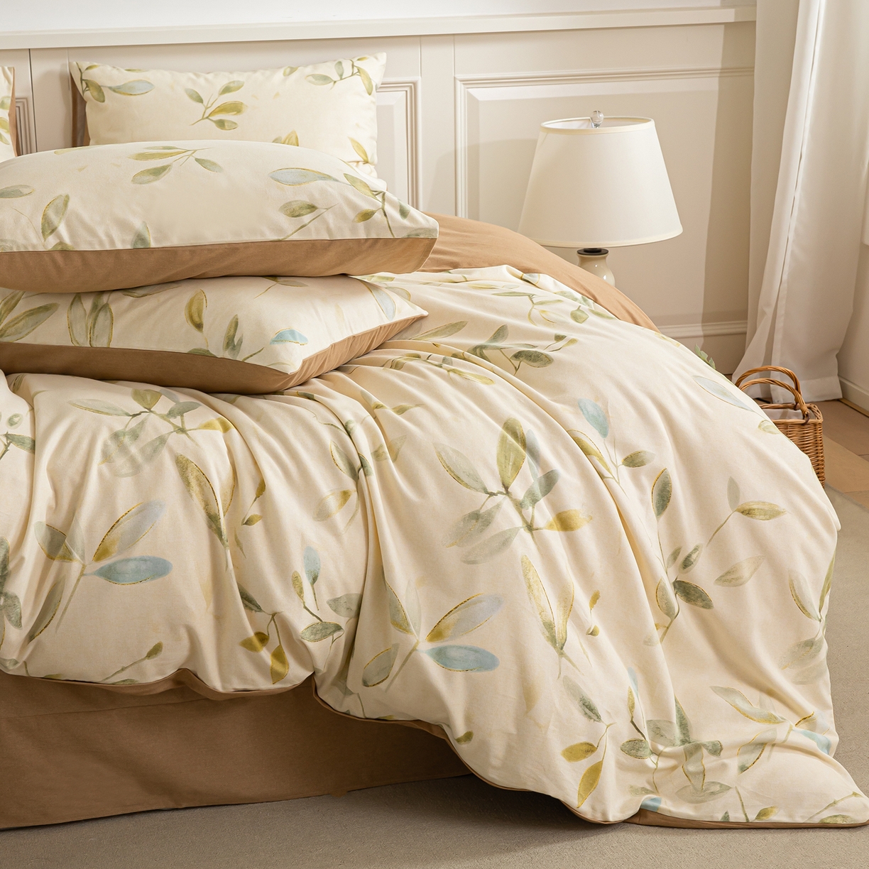 91家纺网 家纺一手货源 找家纺 绫韵家纺 2025秋冬新款印花全棉磨毛冬季加厚纯棉磨毛三件套四件套系列 乐莹-米