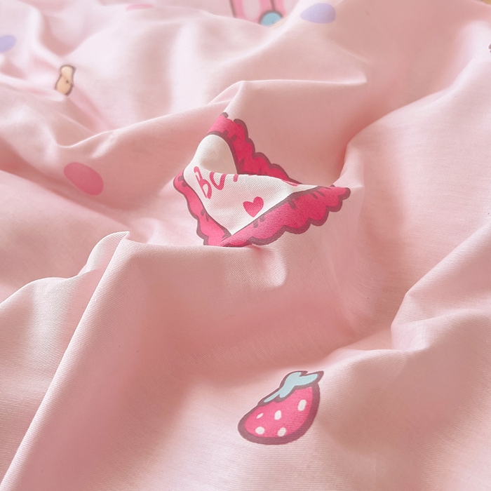 91家纺网 家纺一手货源 找家纺 琪琪阁家纺 2025新款A类全棉纯棉加牛奶绒包边款单被套四件套 可乐贝儿